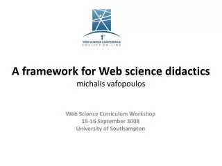 A framework for Web science didactics michalis vafopoulos