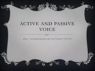 Active and Passive voice