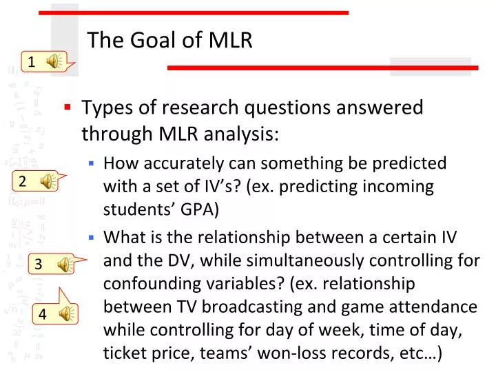 the goal of mlr