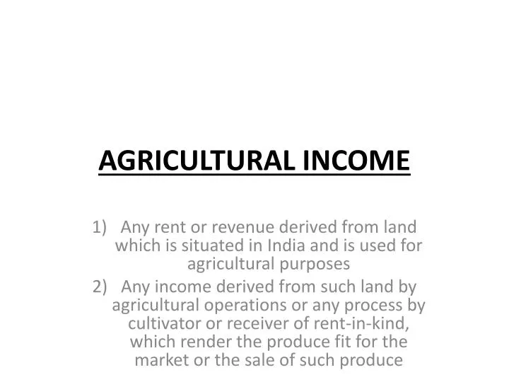 agricultural income