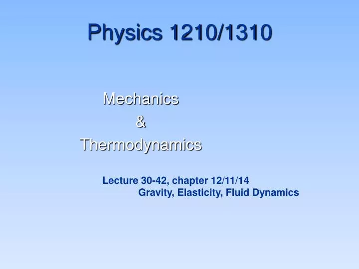 mechanics thermodynamics