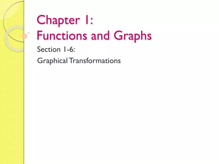 chapter 1 functions and graphs