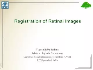 Registration of Retinal Images