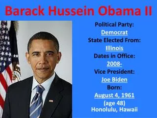 Barack Hussein Obama II