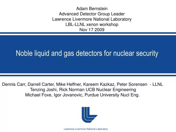 noble liquid and gas detectors for nuclear security