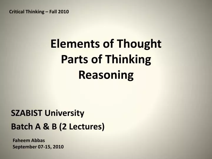 elements of thought parts of thinking reasoning