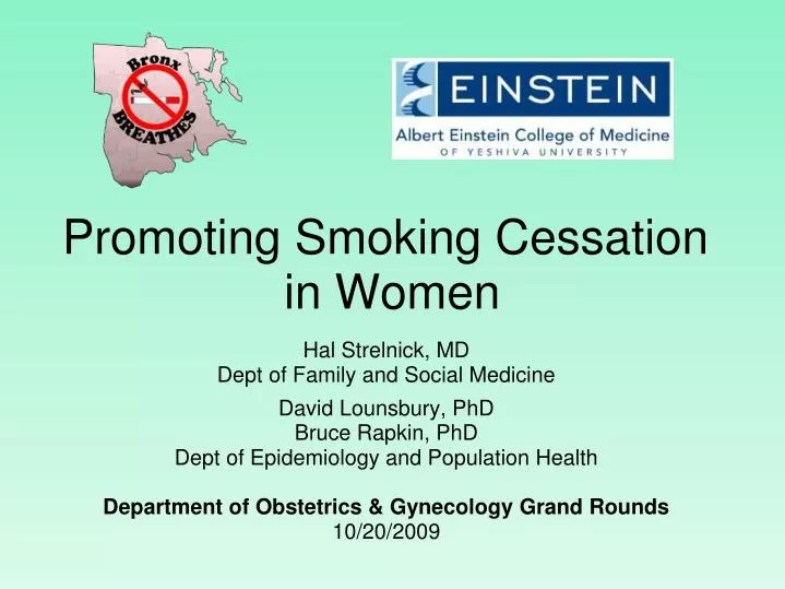 promoting smoking cessation in women