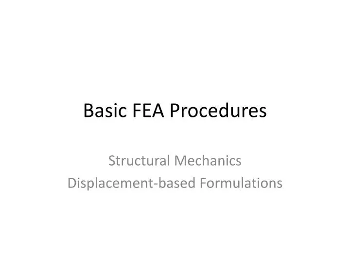 basic fea procedures