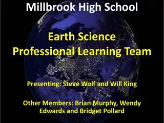 Millbrook High School Earth Science Professional Learning Team