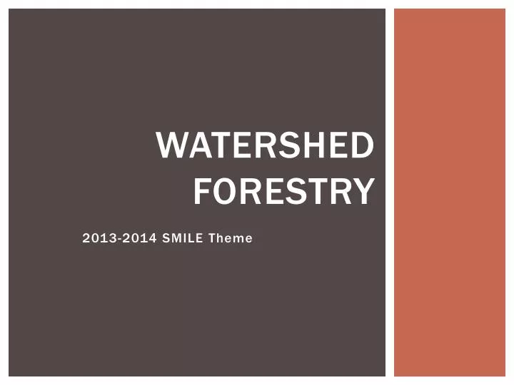 watershed forestry