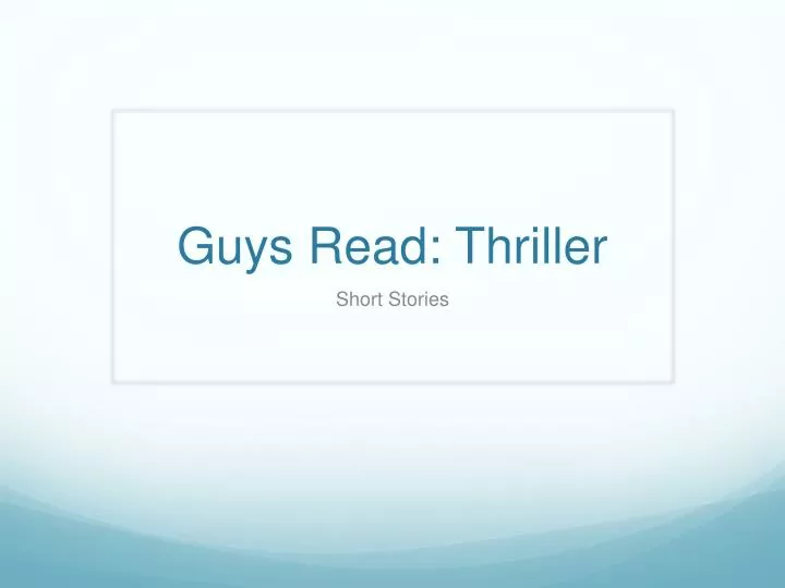 guys read thriller