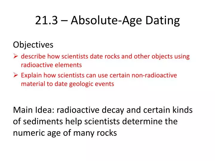 21 3 absolute age dating