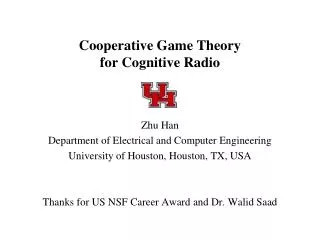 Cooperative Game Theory for Cognitive Radio