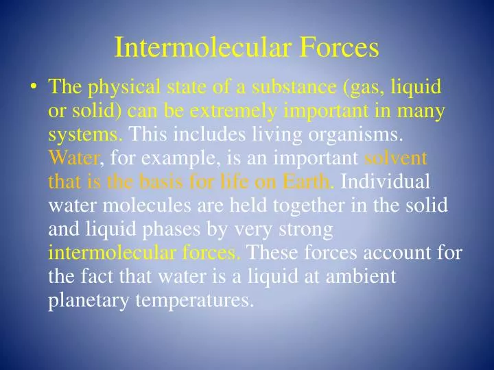 intermolecular forces