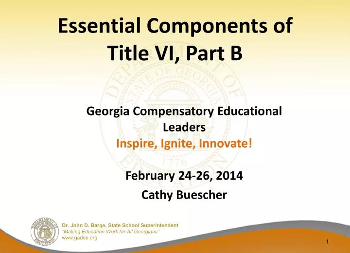 essential components of title vi part b