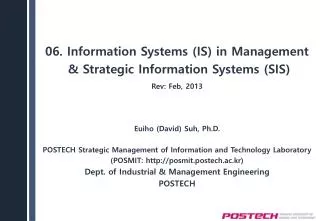 06. Information Systems (IS) in Management &amp; Strategic Information Systems (SIS)