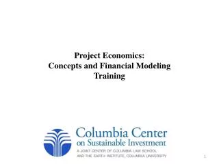 Project Economics: Concepts and Financial Modeling Training