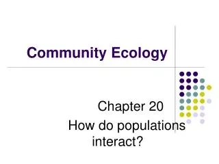 Community Ecology