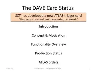 The DAVE Card Status