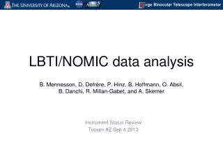 LBTI/NOMIC data analysis