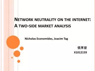 Network neutrality on the internet: A two-side market analysis