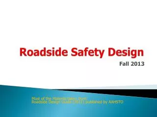 Roadside Safety Design