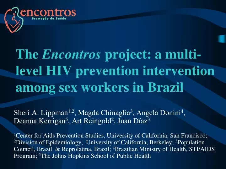 the encontros project a multi level hiv prevention intervention among sex workers in brazil