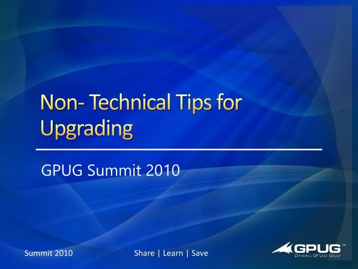 n on technical tips for upgrading