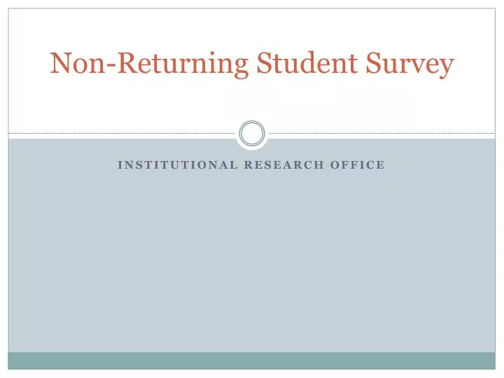 non returning student survey