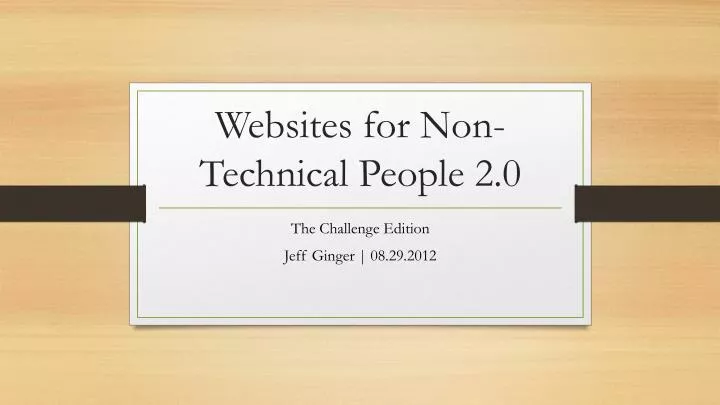 websites for non technical people 2 0