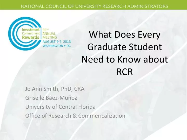 what does every graduate student need to know about rcr