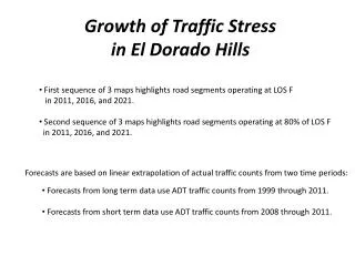 Growth of Traffic Stress in El Dorado Hills