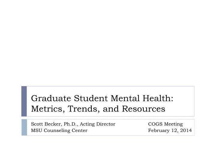 graduate student mental health metrics trends and resources