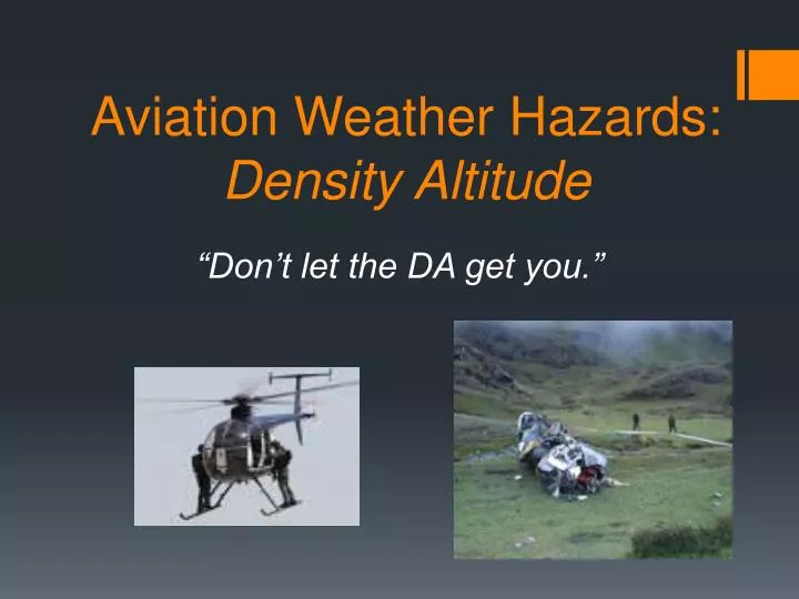 aviation weather hazards density altitude