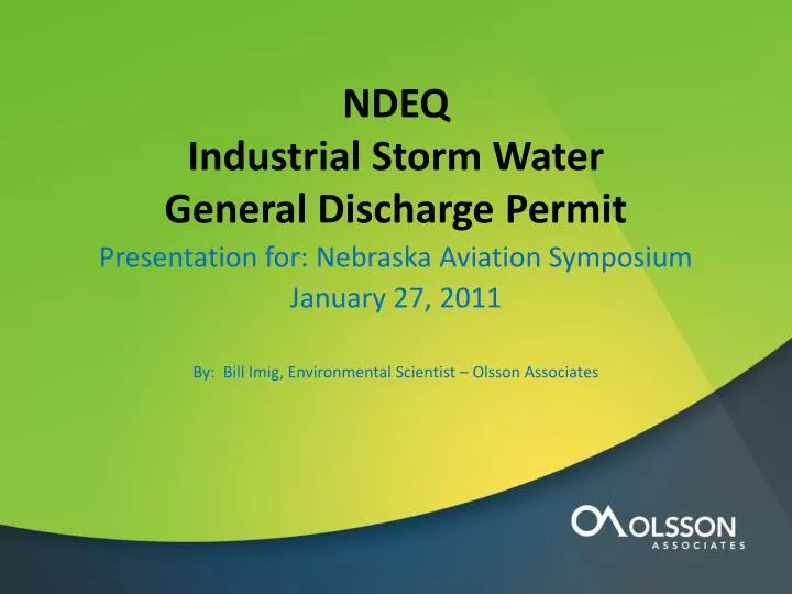 ndeq industrial storm water general discharge permit
