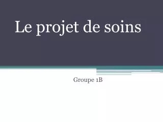 le projet de soins