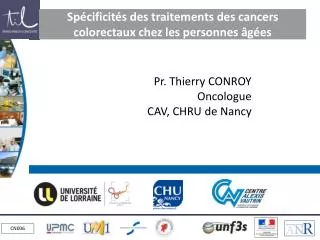 sp cificit s des traitements des cancers colorectaux chez les personnes g es