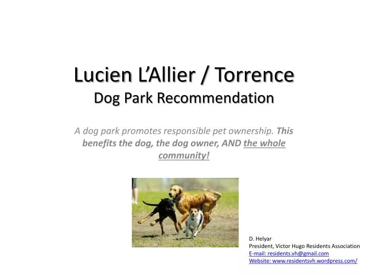 lucien l allier torrence dog park recommendation