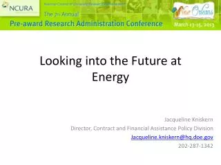 Looking into the Future at Energy