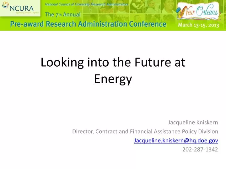 looking into the future at energy