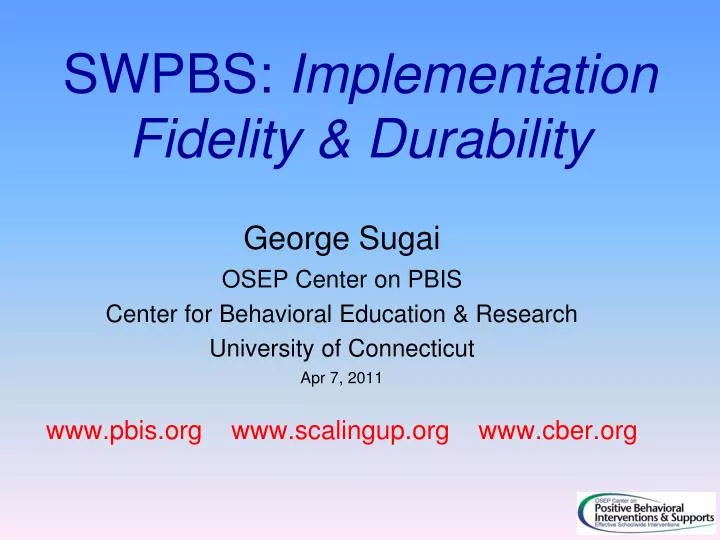 swpbs implementation fidelity durability