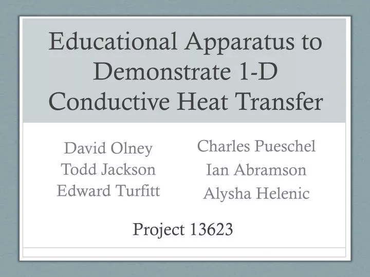 educational apparatus to demonstrate 1 d conductive heat transfer