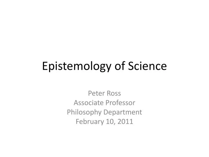 epistemology of science