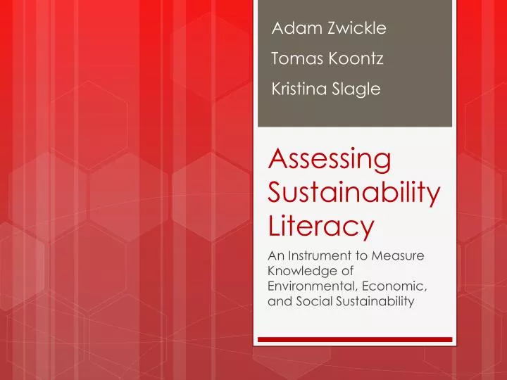 assessing sustainability literacy
