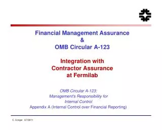 OMB Circular A-123: Management's Responsibility for Internal Control