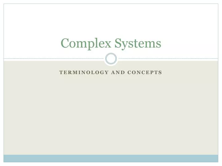 complex systems