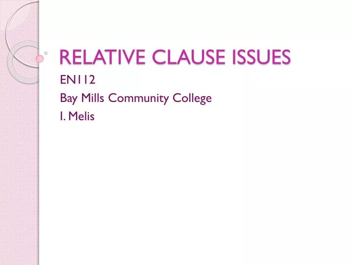 relative clause issues