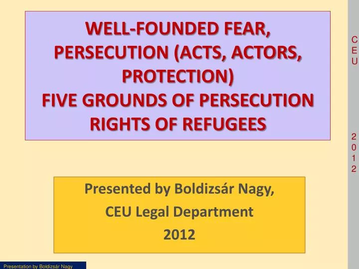 well founded fear persecution acts actors protection five grounds of persecution rights of refugees