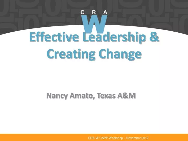 effective leadership creating change