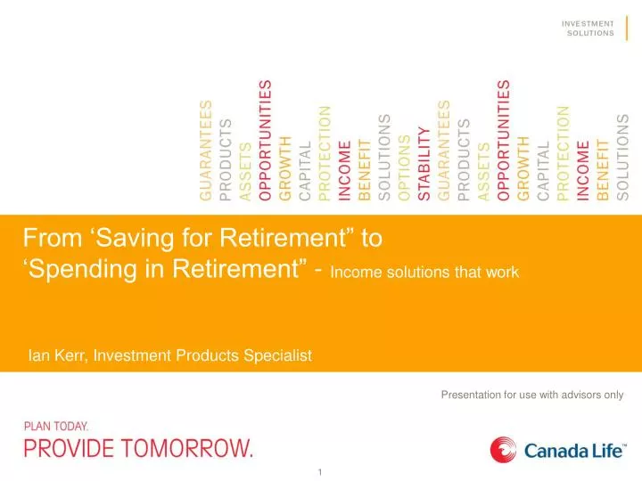 from saving for retirement to spending in retirement income solutions that work